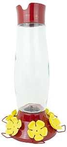 Perky-Pet 9214-6 Bird Feeder, Top-Fill, 48 oz, Nectar, 6-Port/Perch, Plastic, Red, 16.9 in H, Hanging Mounting