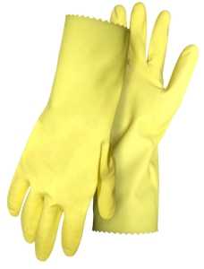 Boss B13122-M Work Gloves with Extended Cuff, M, 12 in L, Latex, Yellow