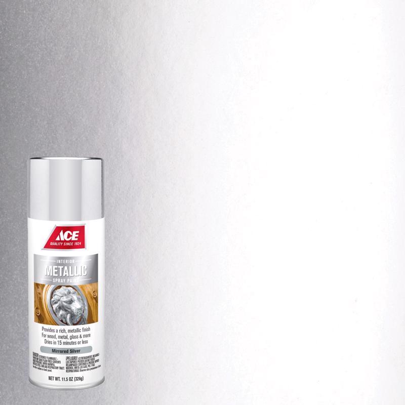 Ace Metallic Mirrored Silver Spray Paint 11.5 oz, Pack of 6