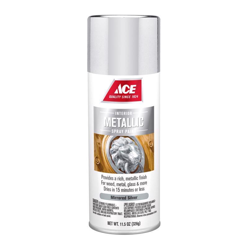 Ace Metallic Mirrored Silver Spray Paint 11.5 oz, Pack of 6