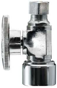 Plumb Pak PP2068POLF Stop Valve, 5/8 x 3/8 in Connection, Compression, Brass Body