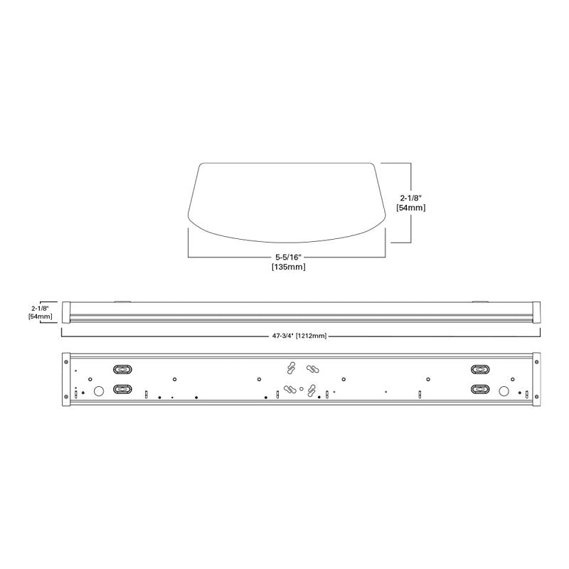 Metalux NWS Selectable Wrap Series 4NWS3C3MS-UNV Linear Wrap Light, 120/277 V, 38.8 W, LED Lamp, 4216 Lumens
