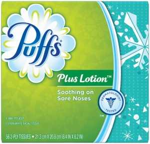 Puffs 34864 Facial Tissue, 8.4 in L, 8.2 in W, 2-Ply, Pack of 24