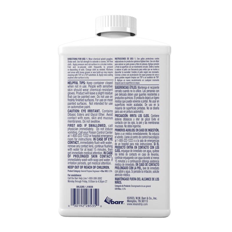 Klean Strip Liquid Sandpaper Water-Based Sander Deglosser 1 qt