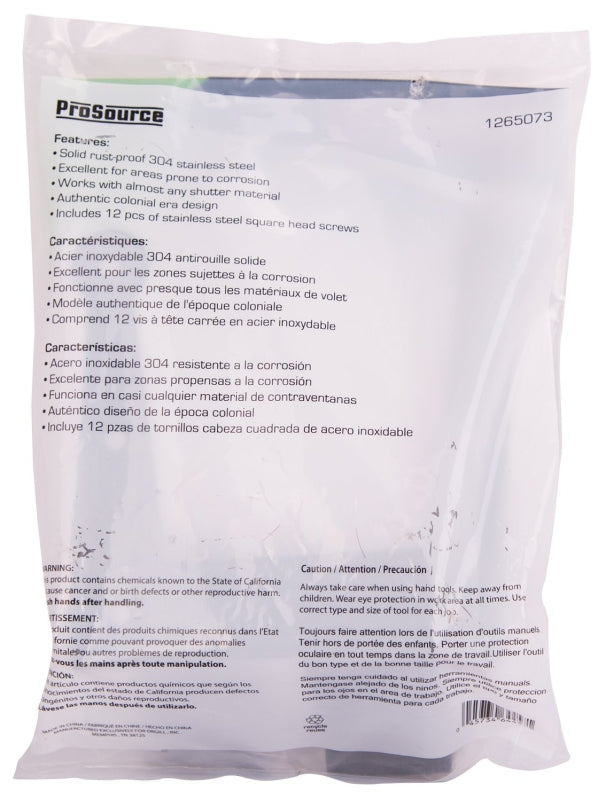 ProSource SH-S06-PS L-Hinge, 7-3/4 x 4-7/8 x 2-3/4 in, Black, Screw Mounting