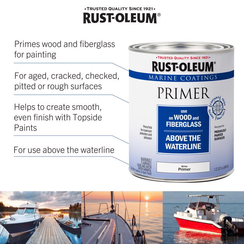 Rust-Oleum Marine Coatings  Wood & Fiberglass White Primer 1 qt