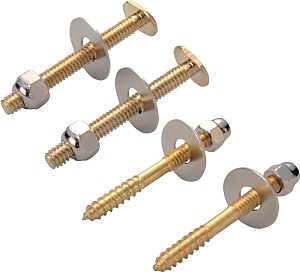 ProSource PMB-482-3L Bolt Screw Set, Steel, Brass, For: Use to Attach Toilet to Flange