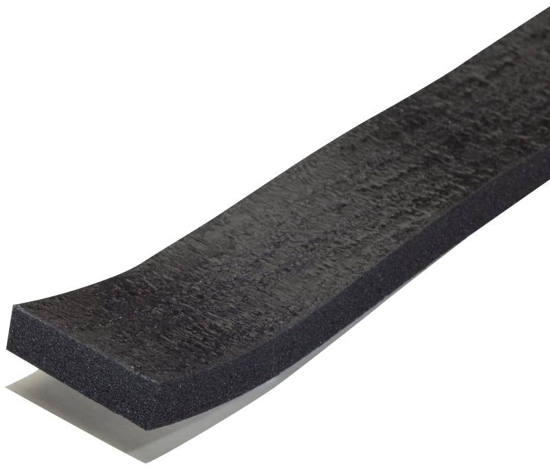 M-D 43154 Weatherstrip Tape, 1-1/4 in W, 3/8 in Thick, 10 ft L, Sponge Rubber, Black