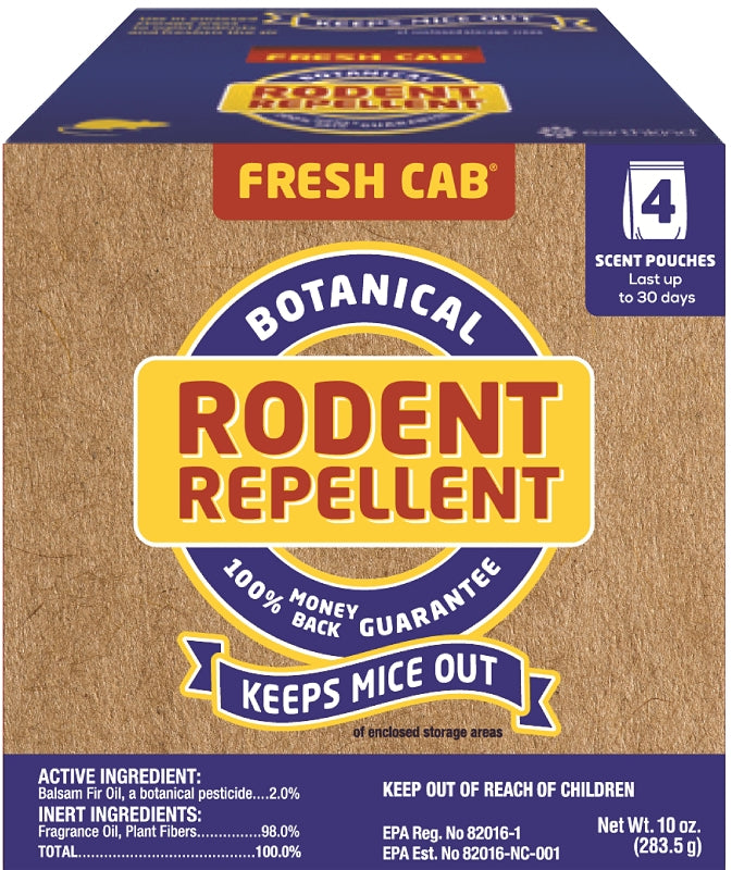 Fresh Cab FC4P36D12 Animal Repellent, 125 sq-ft Coverage, Repels: Rodent, Tan