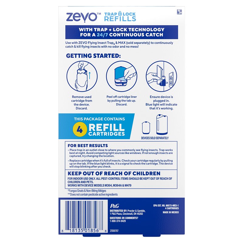 Zevo 818135018568 Flying Insect Trap Refill