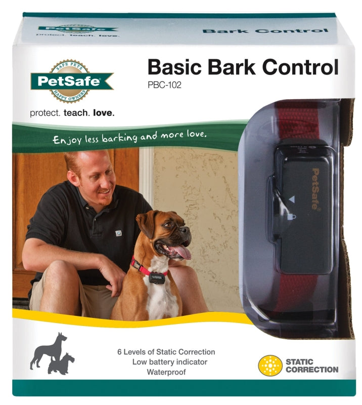 PetSafe PBC-102 Bark Control Collar, Basic, Battery, Nylon/Plastic, Red