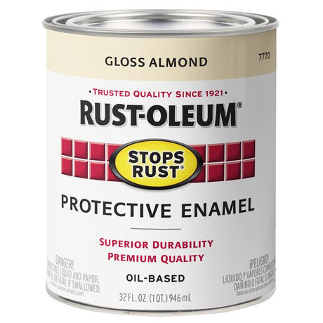 Rust-Oleum Stops Rust Indoor and Outdoor Gloss Almond Oil-Based Protective Paint 1 qt, Pack of 2