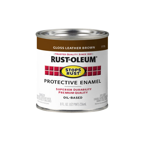Rust-Oleum Stops Rust Indoor and Outdoor Gloss Leather Brown Oil-Based Protective Paint 0.5 pt