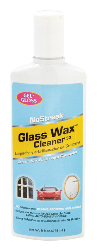 Gel-Gloss NoStreek No Scent Glass Wax Cleaner 8 oz Liquid