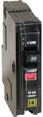Square D QO QO120C Circuit Breaker, Mini, 20 A, 1-Pole, 120/240 VAC, 48 VDC, Plug