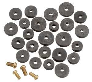 Plumb Pak PP805-20 Faucet Washer Assortment, Flat, Rubber, For: Sink and Faucets
