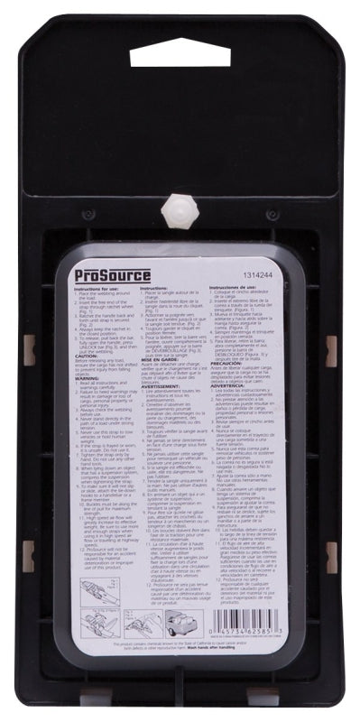 ProSource FH64070-1 Tie-Down, 1 in W, 13 ft L, Polyester Webbing, Metal Ratchet, Orange, 300 lb, Webbing End Fitting