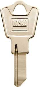 Hy-Ko 11010ES8M Key Blank, Brass, Nickel, For: ESP Vehicle Locks, ES8M Key Number, Pack of 10