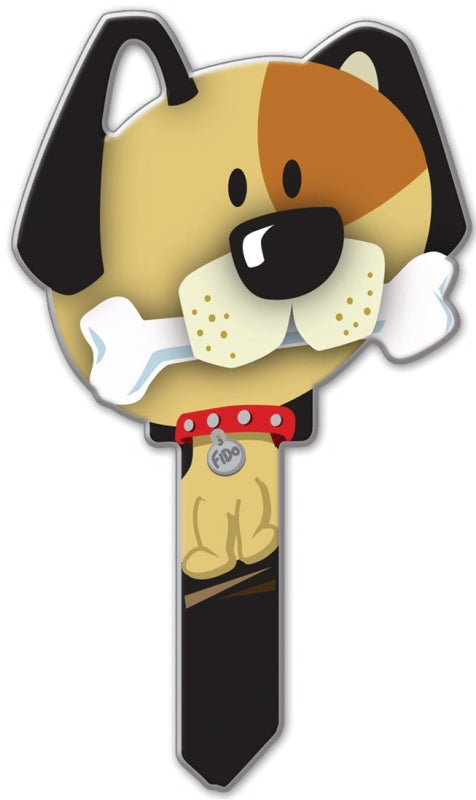 Lucky Line Key Shapes Series B114K Key Blank, Dog, Brass, Enamel-Coated, For: Kwikset Locks, Pack of 5