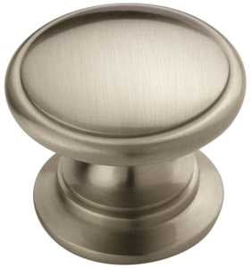 Amerock Allison Value Series BP53012G10 Cabinet Knob, 1-1/16 in Projection, Transitional, 1-1/4 in, Zinc, Satin Nickel