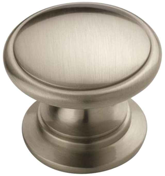 Amerock Allison Value Series BP53012G10 Cabinet Knob, 1-1/16 in Projection, Transitional, 1-1/4 in, Zinc, Satin Nickel