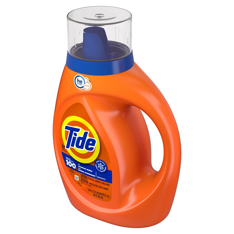 Tide 80762760 High-Efficiency Laundry Detergent, 42 fl-oz Bottle, Liquid, Original, Pack of 6