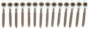 Senco 08D Series 08D250W Deck Screw, Brown, 2-1/2 in L, Flat Head, #2 Drive, Steel, Weatherex