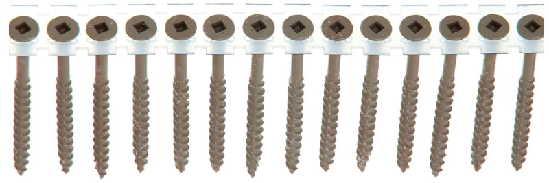Senco 08D Series 08D250W Deck Screw, Brown, 2-1/2 in L, Flat Head, #2 Drive, Steel, Weatherex