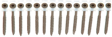 Senco 08D Series 08D250W Deck Screw, Brown, 2-1/2 in L, Flat Head, #2 Drive, Steel, Weatherex
