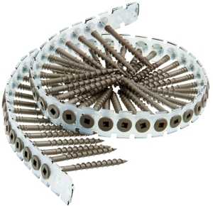 Senco 08D Series 08D200W Deck Screw, Brown, Flat Head, #2 Drive, Steel, Weatherex, 1000/PK