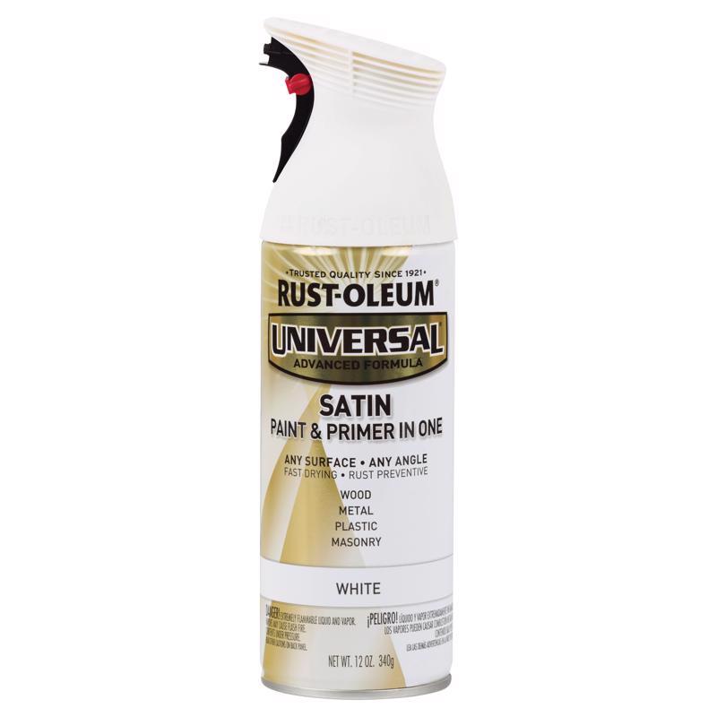 Rust-Oleum Universal Satin White Spray Paint 12 oz, Pack of 6