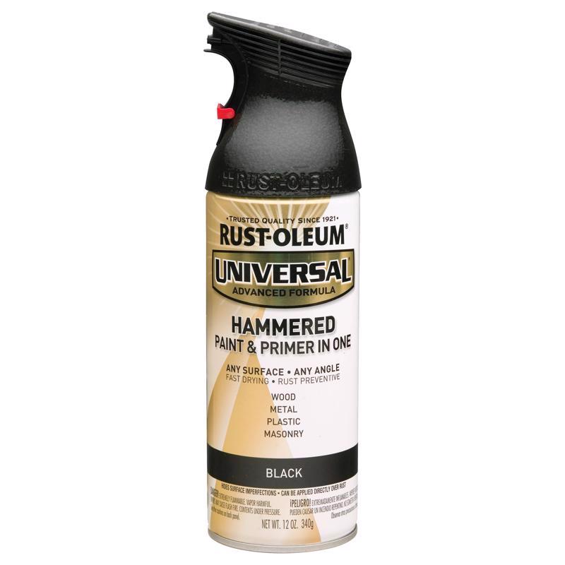 Rust-Oleum Universal Hammered Black Spray Paint 12 oz, Pack of 6