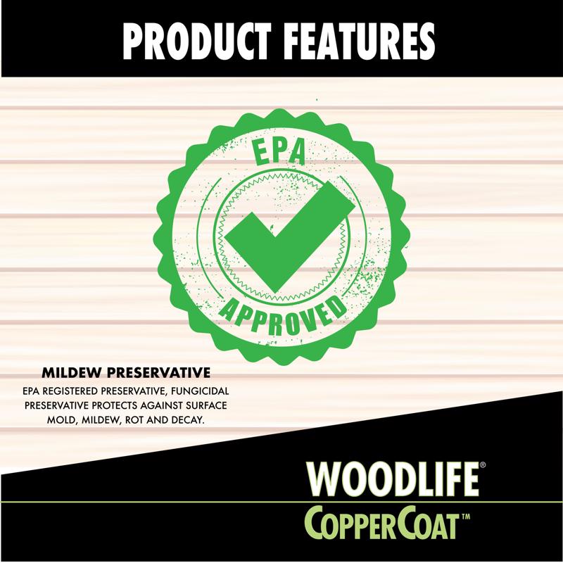 Woodlife Coppercoat Green Water-Based Wood Preservative 0.88 gal, Pack of 4