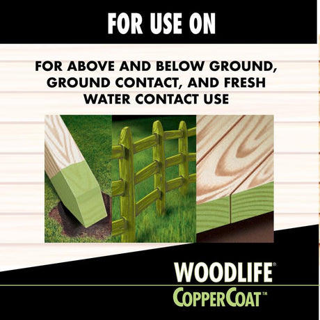 Woodlife Coppercoat Green Water-Based Wood Preservative 0.88 gal, Pack of 4