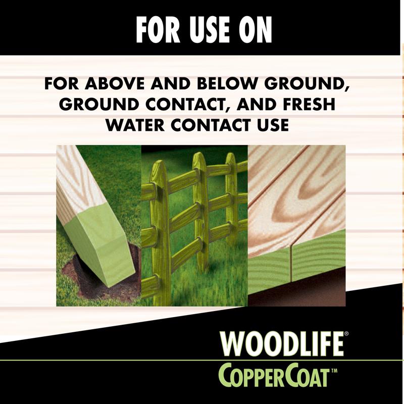 Woodlife Coppercoat Green Water-Based Wood Preservative 0.88 gal, Pack of 4