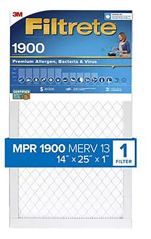 Filtrete UA04-4 Air Filter, 25 in L, 14 in W, 13 MERV, 1900 MPR, Polypropylene Frame, Pack of 4