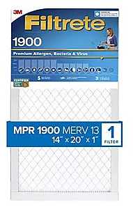 Filtrete UA05-4 Air Filter, 20 in L, 14 in W, 13 MERV, 1900 MPR, Polypropylene Frame, Pack of 4