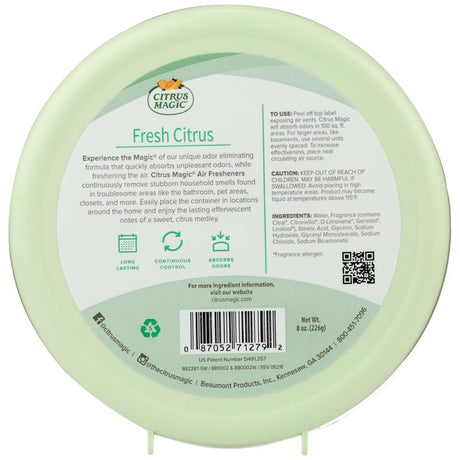 Citrus Magic Fresh Citrus Scent Air Freshener 8 oz Solid, Pack of 6