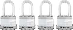 Master Lock Magnum Series M1XQLF Padlock, 1-3/4 in W Body, Keyed Alike Key, 5/16 in Dia Shackle, Silver