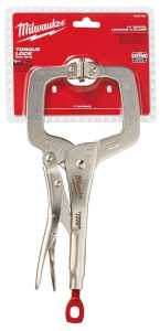 Milwaukee Torque Lock 48-22-3521 Locking C-Clamp, 11 in OAL, 4 in Max Opening Size, 4 in D Throat, Alloy Steel