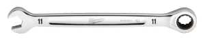 Milwaukee 45-96-9311 Ratcheting Combination Wrench, Metric, 11 mm Head, 6-3/4 in L, 12-Point, Steel, Chrome