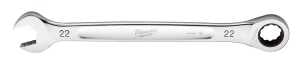 Milwaukee 45-96-9322 Ratcheting Combination Wrench, Metric, 22 mm Head, 11.93 in L, 12-Point, Steel, Chrome