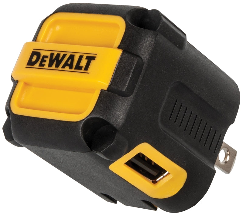 DEWALT 131 0849 DW2 USB Charger, Black/Yellow, For: Android and iOS Devices, 2.4 A Charge, 120 min Charge