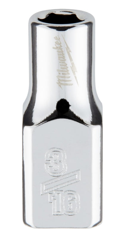 Milwaukee 45-34-9001 Socket, 3/16 in Socket, Standard Socket, 4.921 in OAL, 1/4 in Drive, 6 -Point, Chrome