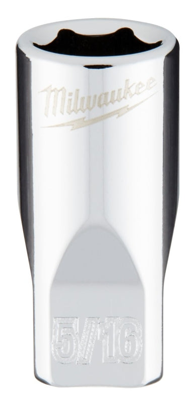 Milwaukee 45-34-9005 Socket, 5/16 in Socket, Standard Socket, 4.921 in OAL, 1/4 in Drive, 6 -Point, Chrome