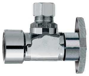 Plumb Pak PP46PCLF Stop Valve, 1/2 x 1/4 in Connection, FIP x Compression, Brass Body