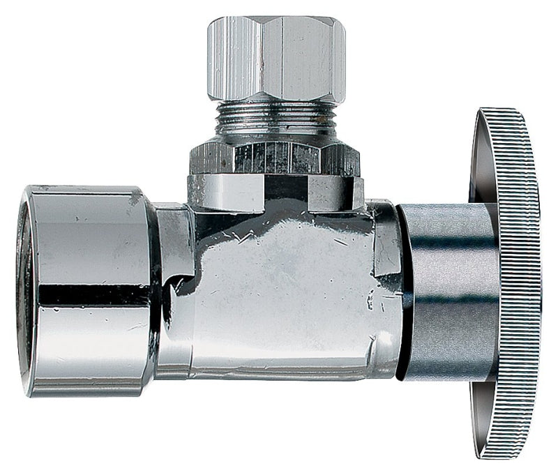Plumb Pak PP46PCLF Stop Valve, 1/2 x 1/4 in Connection, FIP x Compression, Brass Body