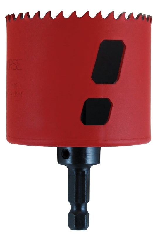 Morse MHSA32C Hole Saw, 2 in Dia, 1-15/16 in D Cutting, 3/8 in Arbor, 4/6 TPI, HSS Cutting Edge