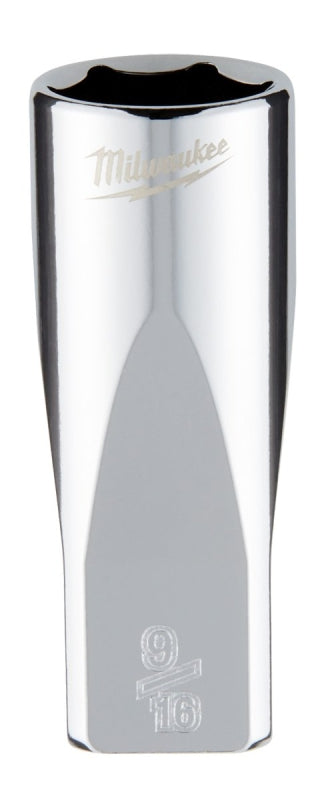 Milwaukee 45-34-9021 Socket, 9/16 in Socket, Deep Socket, 2.559 in OAL, 1/4 in Drive, 6 -Point, Chrome Vanadium Steel