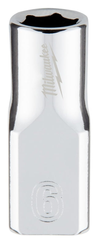 Milwaukee 45-34-9032 Socket, 6 mm Socket, Standard Socket, 4.921 in OAL, 1/4 in Drive, 6 -Point, Chrome Vanadium Steel